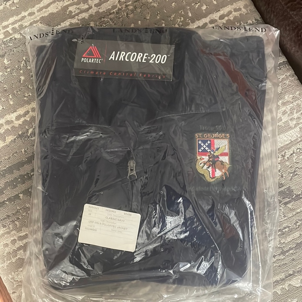 Land’s End fleece zip up sweater- size M. Brand new!!